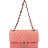 Chanel Quilted Lambskin Palladium Medium Double Flap Crossbody Bag