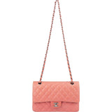 Chanel Quilted Lambskin Palladium Medium Double Flap Crossbody Bag
