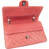 Chanel Quilted Lambskin Palladium Medium Double Flap Crossbody Bag