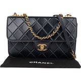 Chane Quilted Lambskin Single Flap Crossbody Bag