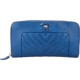 Chanel Chevron Caviar Leather Wallet