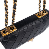 Chane Quilted Lambskin Single Flap Crossbody Bag