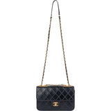 Chane Quilted Lambskin Single Flap Crossbody Bag