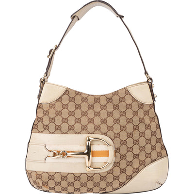 Gucci GG Monogram Horsebit Handbag - vintageandkickz