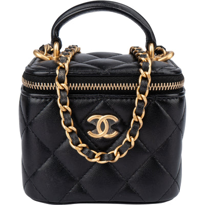 Chanel Quilted Lambskin CC Mini Vanity Crossbody Bag