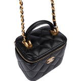 Chanel Quilted Lambskin CC Mini Vanity Crossbody Bag