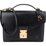Louis Vuitton Noir Epi Leather Monceau Handbag