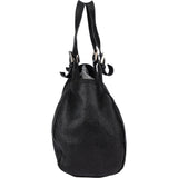 Fendi Black Leather Baguette Buckle Handbag