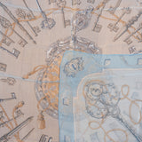 Hermès Classic "Les Clefs" Silk Carre 90 Scarf Tuch