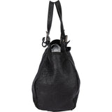 Fendi Black Leather Baguette Buckle Handbag