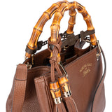 Gucci Brown Leather Bamboo Handbag