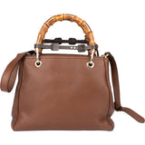 Gucci Brown Leather Bamboo Handbag