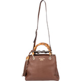 Gucci Brown Leather Bamboo Handbag