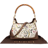 Gucci Special Floral Bamboo Handbag