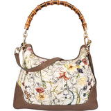 Gucci Special Floral Bamboo Handbag