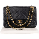 Chanel Quilted Lambskin 24K Gold 80s Double Flap Shoulder Bag