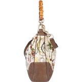Gucci Special Floral Bamboo Handbag