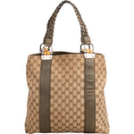 Gucci GG Monogram Bamboo Handbag - vintageandkickz