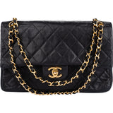 Chanel Quilted Lambskin 24K Gold 80s Double Flap Shoulder Bag