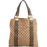 Gucci GG Monogram Bamboo Handbag - vintageandkickz