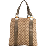 Gucci GG Monogram Bamboo Handbag - vintageandkickz