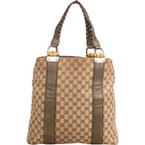 Gucci GG Monogram Bamboo Handbag - vintageandkickz