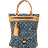 Louis Vuitton Denim Monogram Sac Plat Handbag