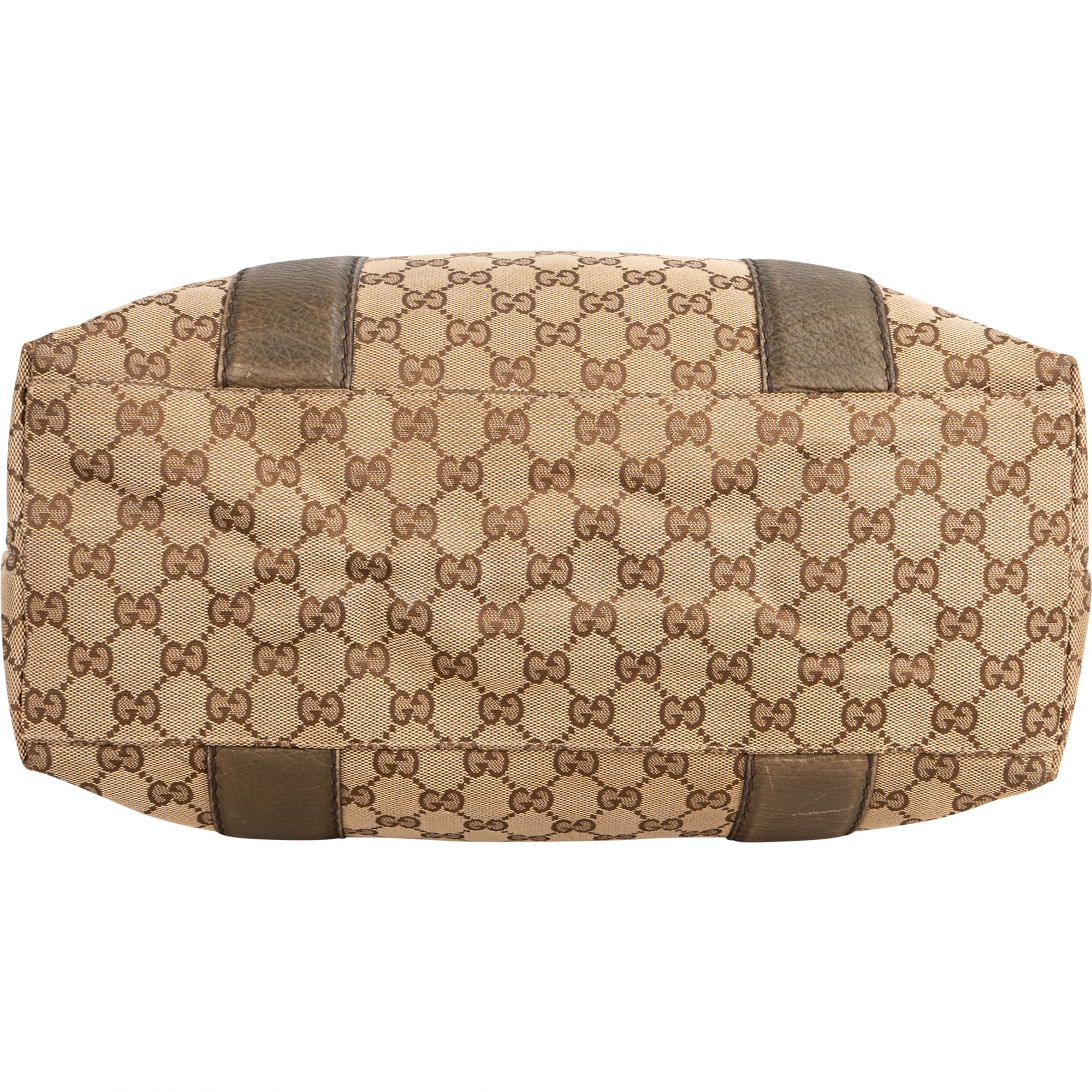 Gucci GG Monogram Bamboo Handbag - vintageandkickz
