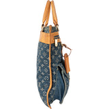 Louis Vuitton Denim Monogram Sac Plat Handbag