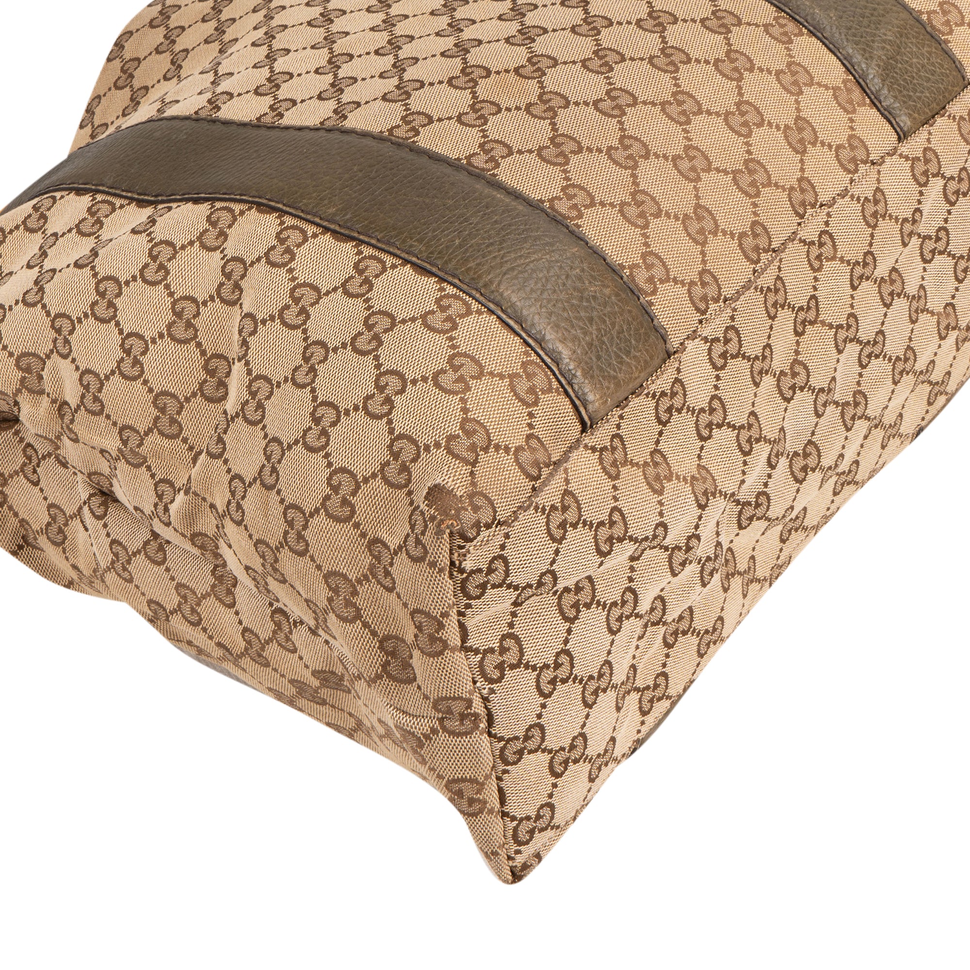 Gucci GG Monogram Bamboo Handbag - vintageandkickz