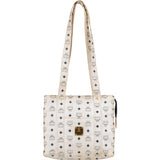 MCM White Visetos Monogram Shoulder Bag