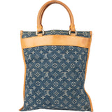 Louis Vuitton Denim Monogram Sac Plat Handbag