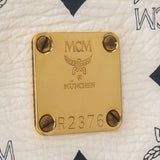 MCM White Visetos Monogram Shoulder Bag