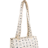 MCM White Visetos Monogram Shoulder Bag