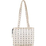 MCM White Visetos Monogram Shoulder Bag