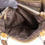 Gucci GG Monogram Bamboo Handbag - vintageandkickz