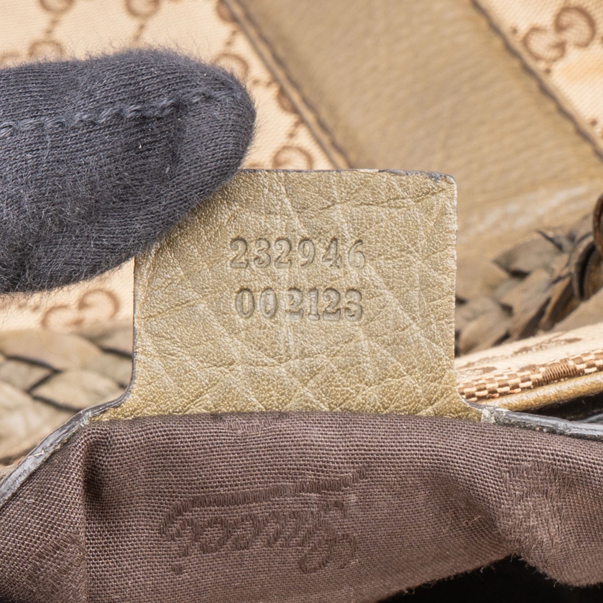 Gucci GG Monogram Bamboo Handbag - vintageandkickz