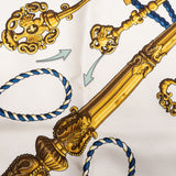 Hermès Classic "Les Clefs" Silk Carre 90 Scarf Tuch