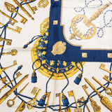 Hermès Classic "Les Clefs" Silk Carre 90 Scarf Tuch