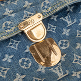 Louis Vuitton Denim Monogram Sac Plat Handbag