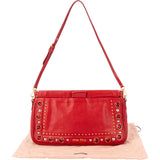 Miu Miu Red Leather Crystal Shoulder Bag