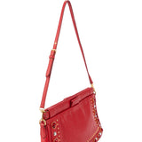 Miu Miu Red Leather Crystal Shoulder Bag