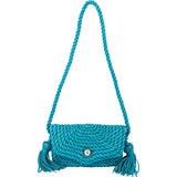 Bottega Veneta Braided Blue Leather Torchon Crossbody Bag