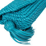 Bottega Veneta Braided Blue Leather Torchon Crossbody Bag