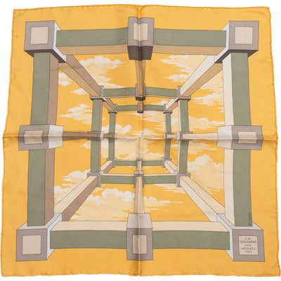 Hermès Classic "Perspective" Silk Carre 45 Scarf Tuch