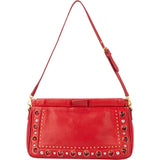 Miu Miu Red Leather Crystal Shoulder Bag