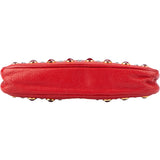 Miu Miu Red Leather Crystal Shoulder Bag