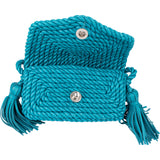Bottega Veneta Braided Blue Leather Torchon Crossbody Bag