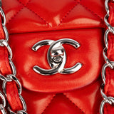 Chanel Quilted Lambskin Palladium Jumbo Double Flap Crossbody Bag