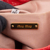 Miu Miu Red Leather Crystal Shoulder Bag